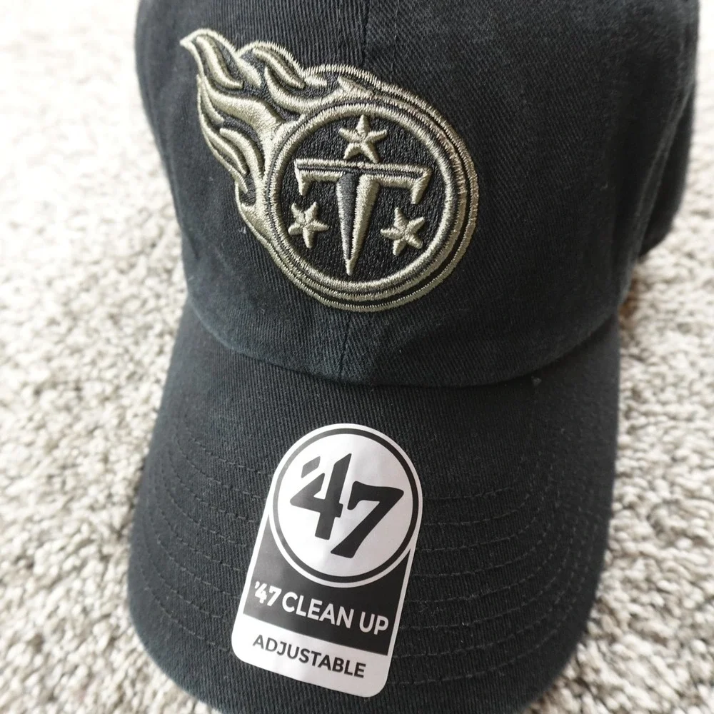 NEW Tennessee Titans Hat Cap Adjustable Strap Back Black‎ NFL Football '47 Mens